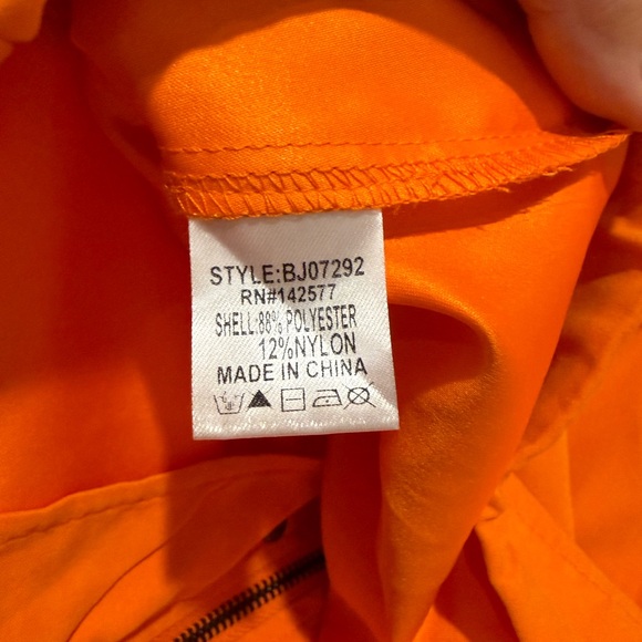 Orange Button front Drawstring Women's Jacket - Picture 10 of 13